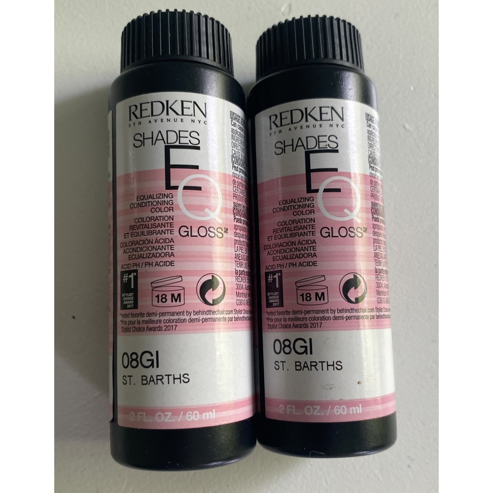 Redken Shades EQ Gloss Demi-Permanent Hair Color 2oz – Lot Of 2 St.Barths 08GI